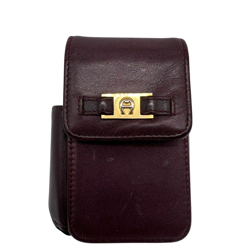 Vintage Etienne Aigner Oxblood Leather Cigarette Case Lighter Pouch 70s Read